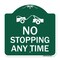Signmission No Stopping Anytime W/ Tow Away Graphic, Green & White Aluminum Sign, 18" x 18", GW-1818-23581 A-DES-GW-1818-23581 - alternate 1